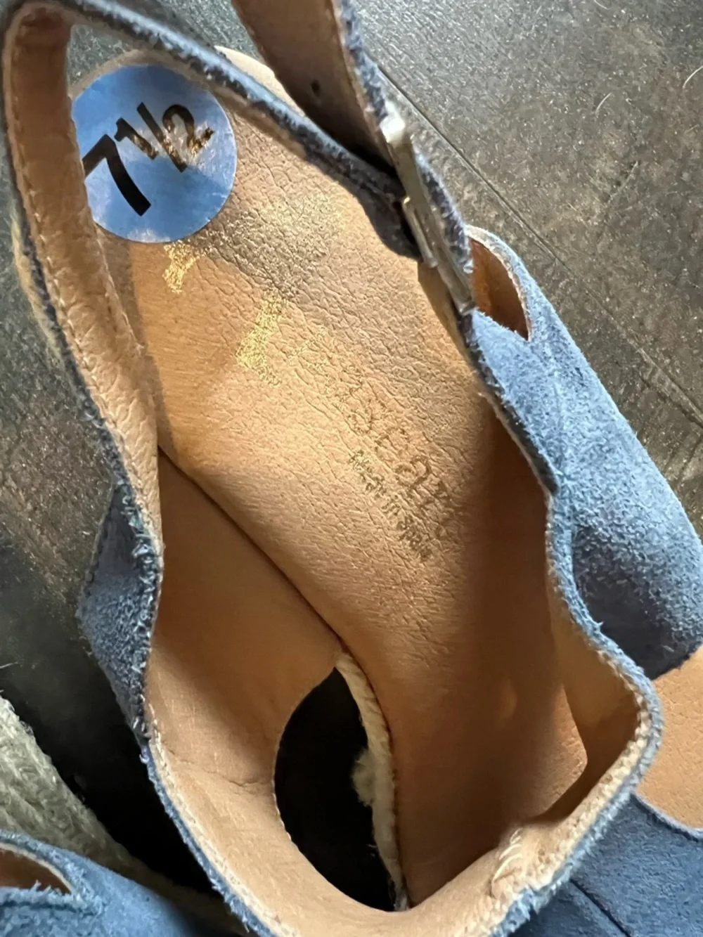 Womens Blue Espadrille Wedge Sandals